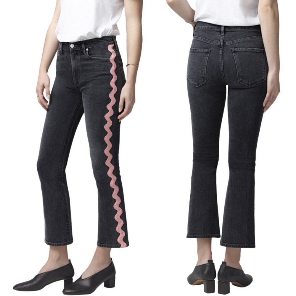 Citizens of Humanity Demy Crop Flare Denim Jeans Women's 26 Date Night Pink Wave